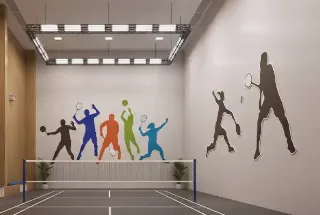 Double-Height Badminton Court at Godrej River Royale